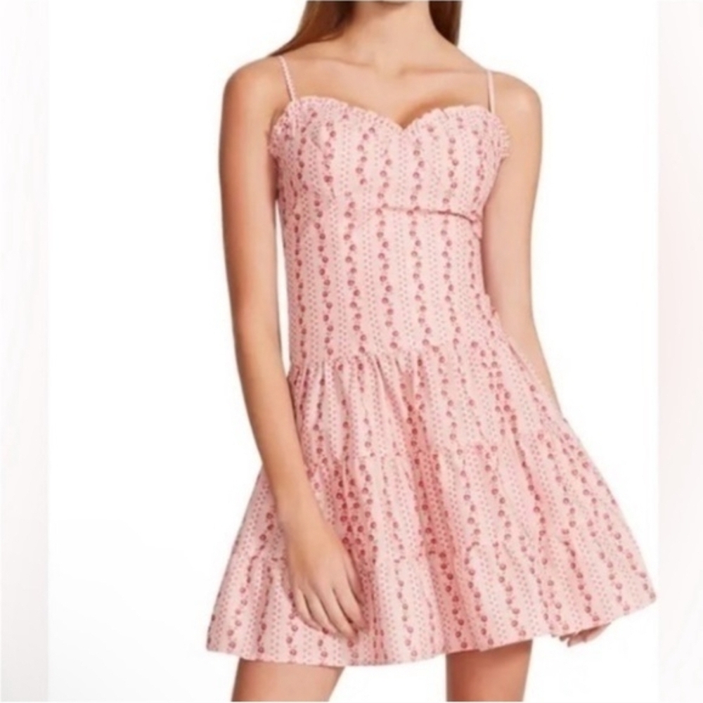 Elegant Pink Floral Mini Dress